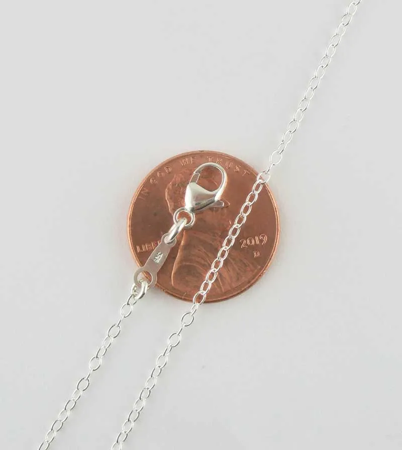 1.3 mm Simple Cable Chain, Unplated Sterling Silver