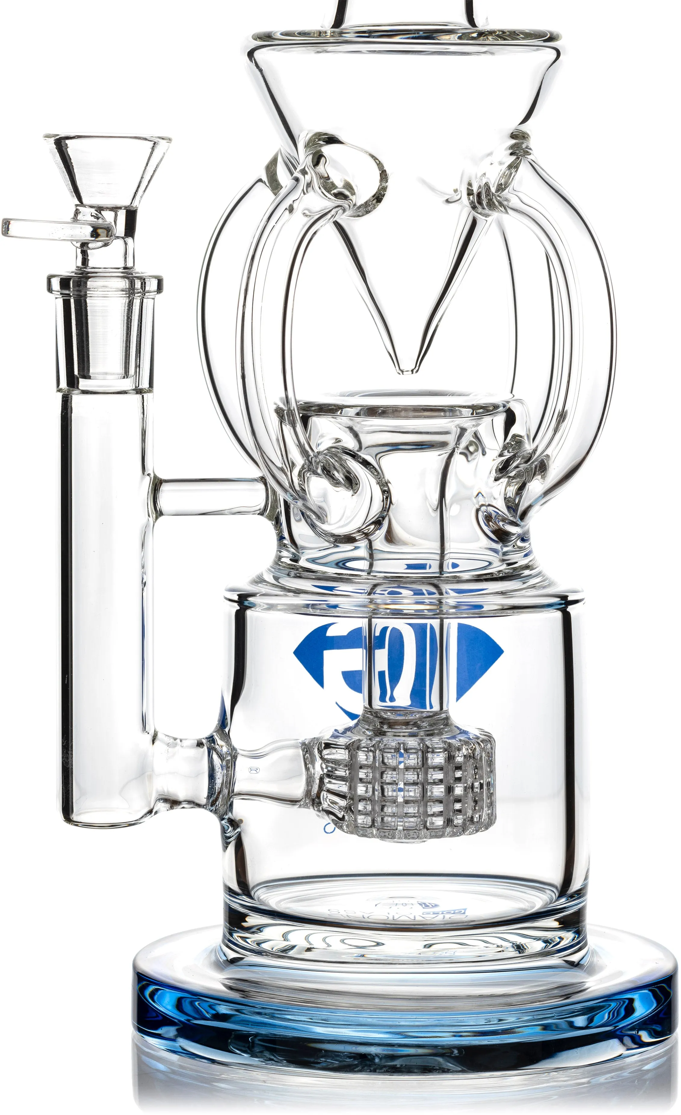 13” Waterfall Recycler Rig, by Diamond Glass (free banger included)