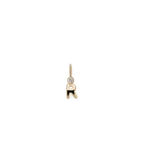 14k Gold Alphabet Soup R Charm