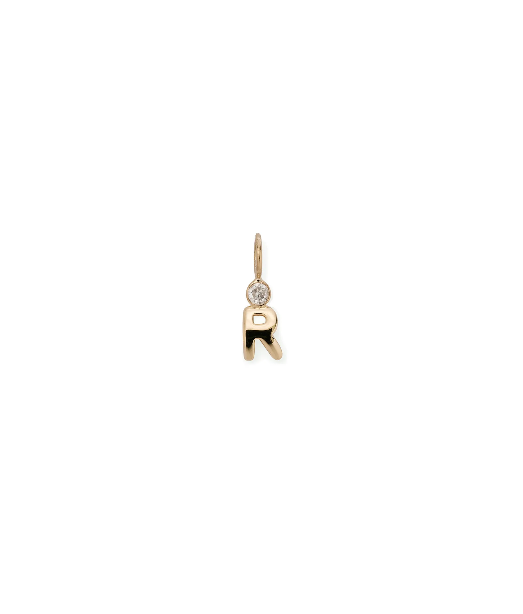 14k Gold Alphabet Soup R Charm