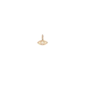 14k Single Midi Bitty Diamond Evil Eye Charm