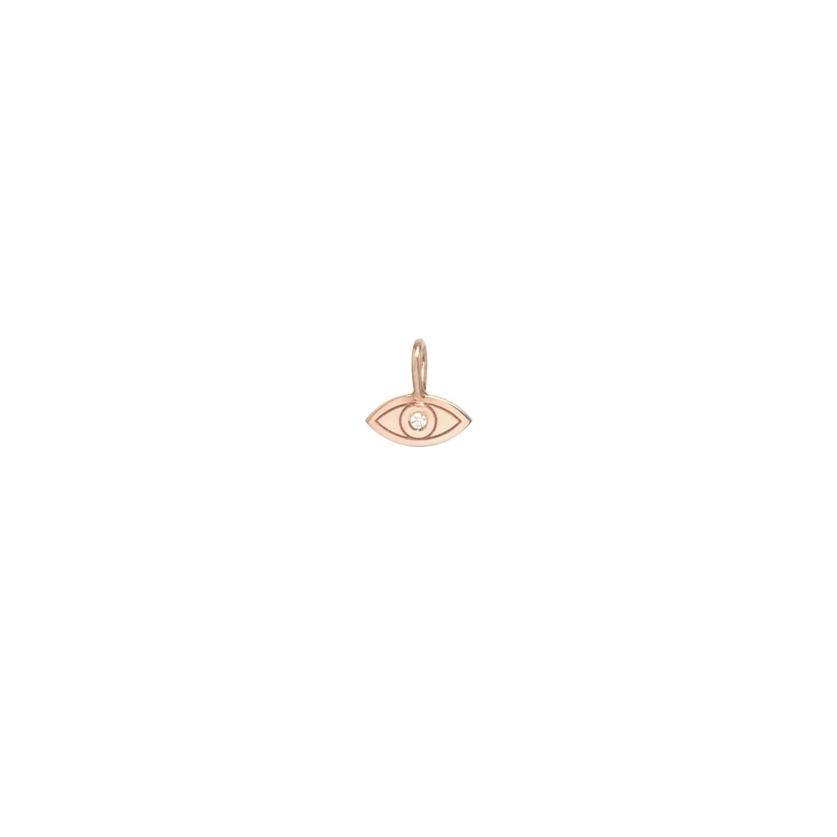 14k Single Midi Bitty Diamond Evil Eye Charm