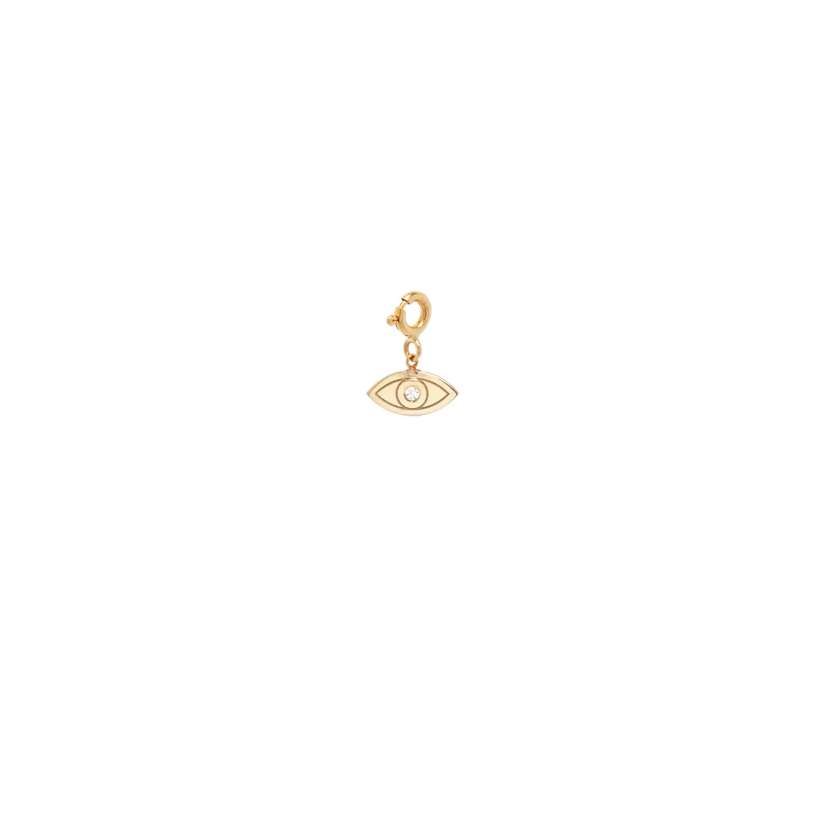 14k Single Midi Bitty Diamond Evil Eye Charm