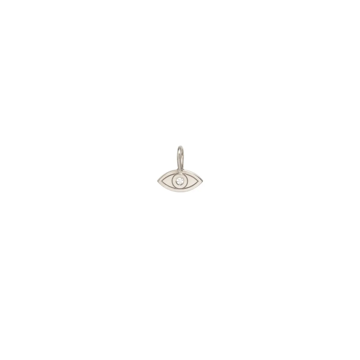 14k Single Midi Bitty Diamond Evil Eye Charm