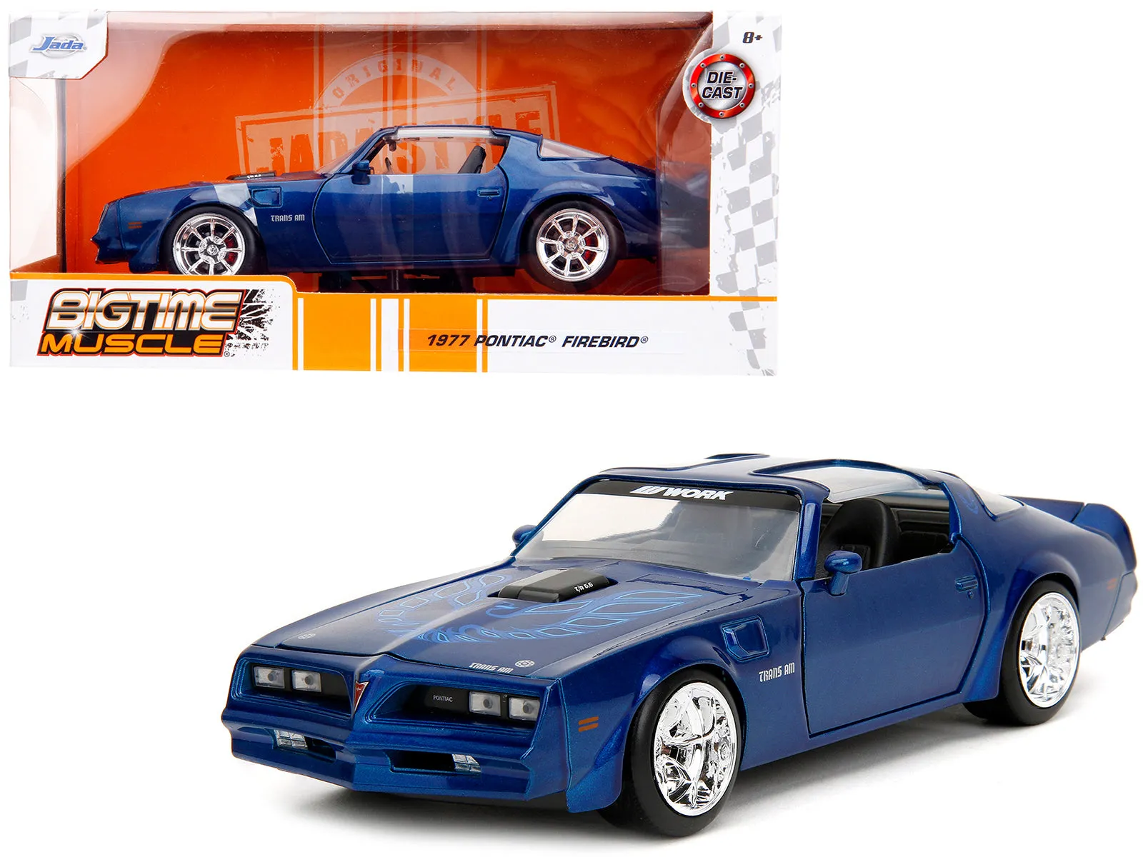 1977 Pontiac Firebird Trans Am Blue Metallic Bigtime Muscle Series 1/24 Diecast Model Car by Jada