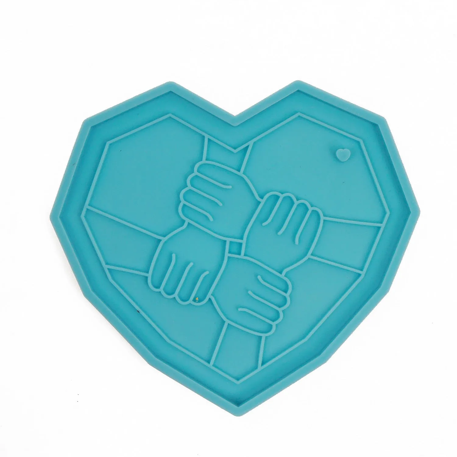 1pc Blue Silicone Coaster Mold Heart Shape Silicone Epoxy Keychain Mold for Making Craft 10364350