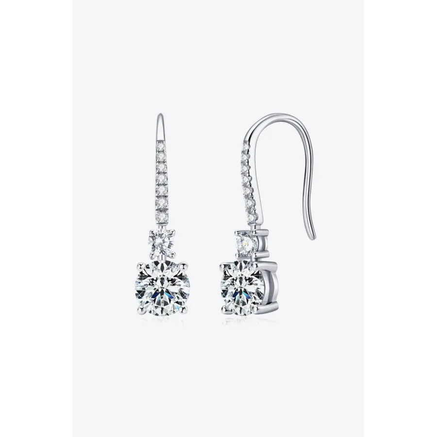 2 Carat Moissanite 925 Sterling Silver Drop Earrings