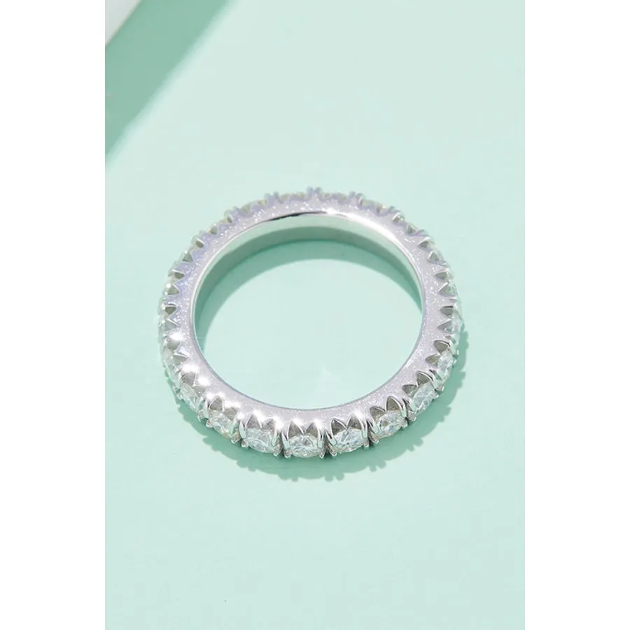 2.3 Carat Moissanite 925 Sterling Silver Eternity Ring