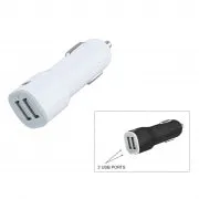 5 Watt 1 Amp Dual USB Car Charger-White