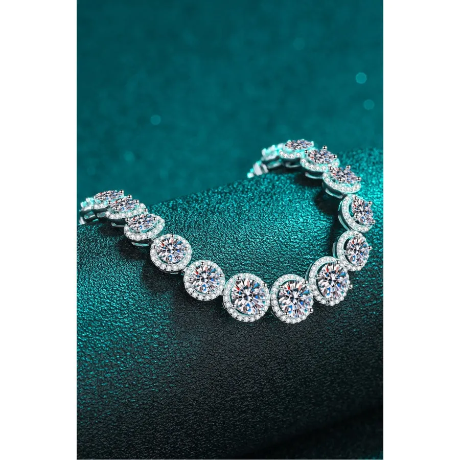 925 Sterling Silver 10.4 Carat Moissanite Bracelet