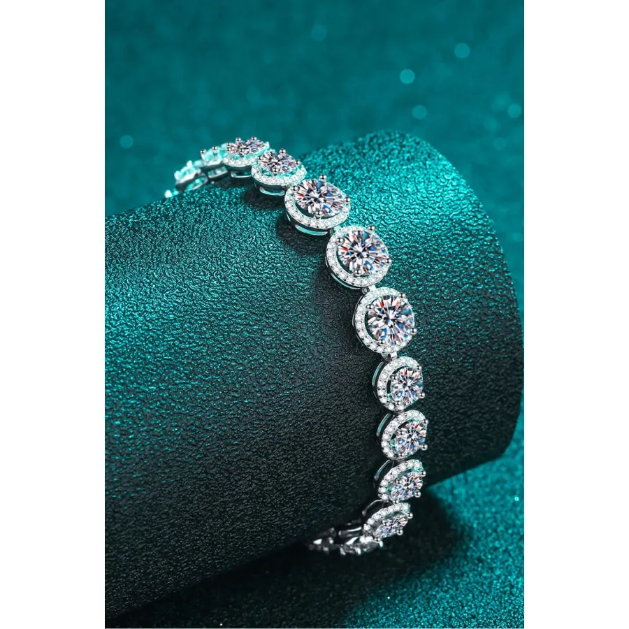 925 Sterling Silver 10.4 Carat Moissanite Bracelet