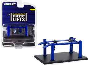 Adjustable Four-Post Lift Blue Four-Post Lifts Series 1 1/64 Diecast Model by Greenlight