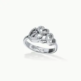 Allusia Love Detailed 18K Whitegold Ring w. Diamonds