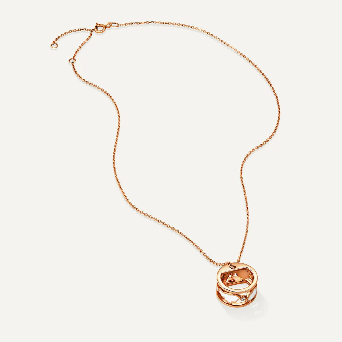 Allusia Love Enamel Band 18K Rosegold Necklace w. Diamonds