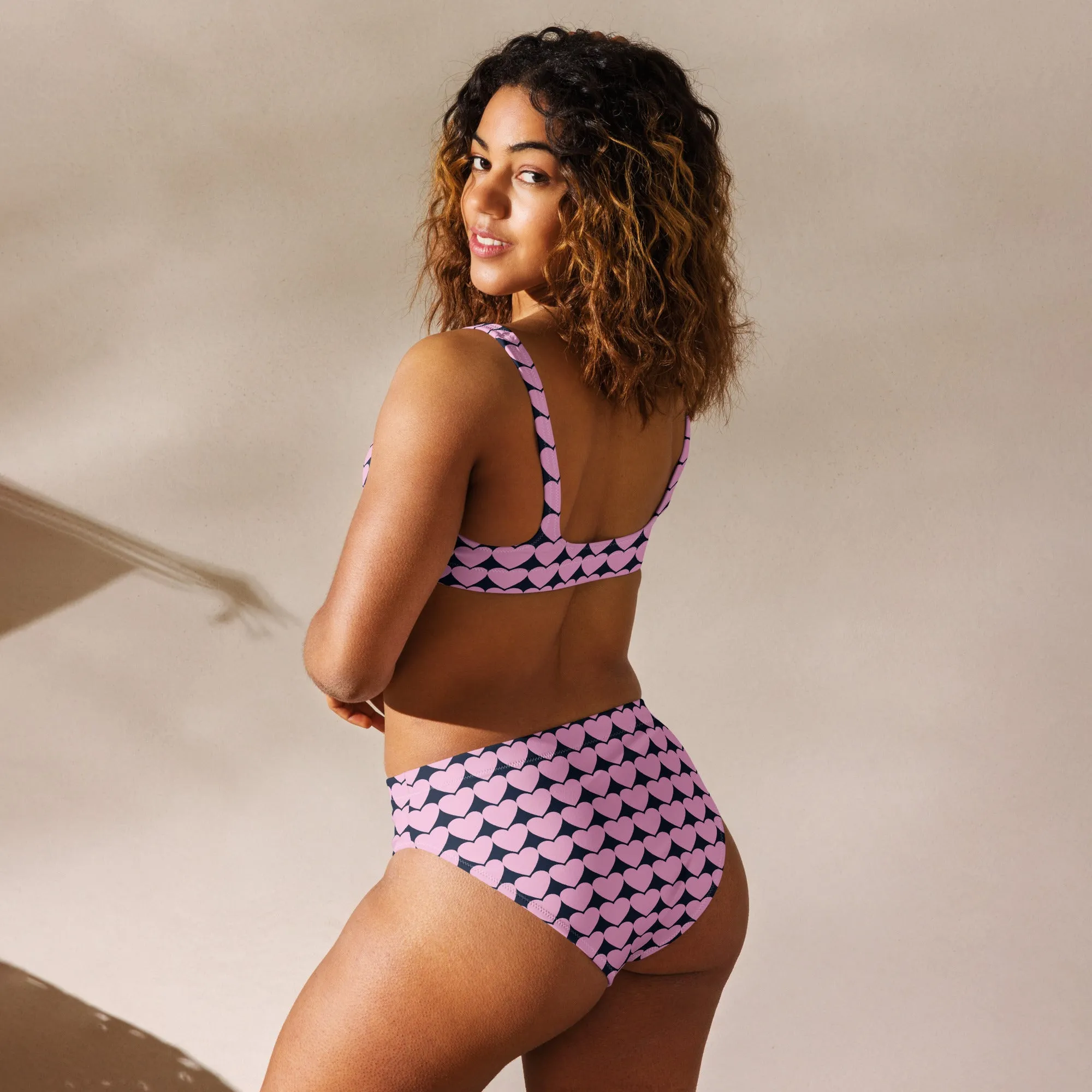 Array of Hearts Recycled high-waisted bikini