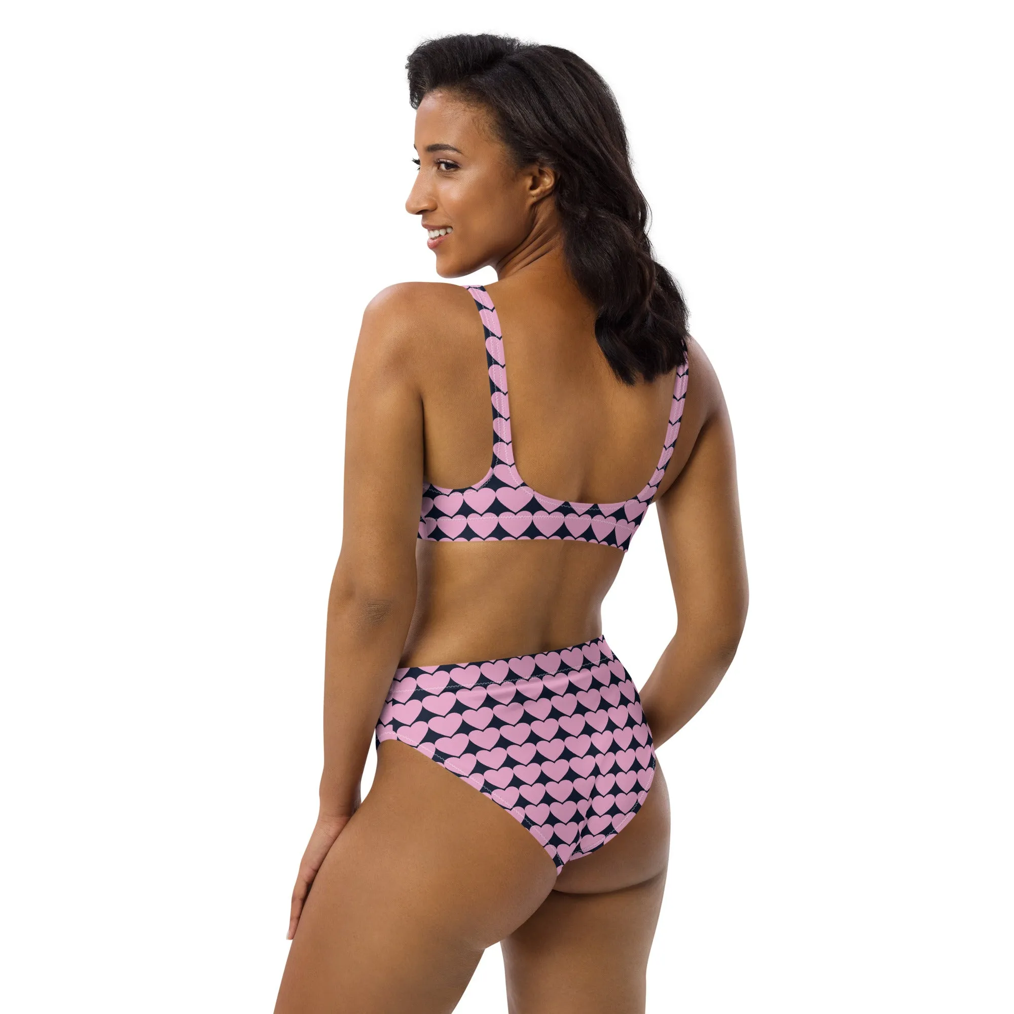 Array of Hearts Recycled high-waisted bikini