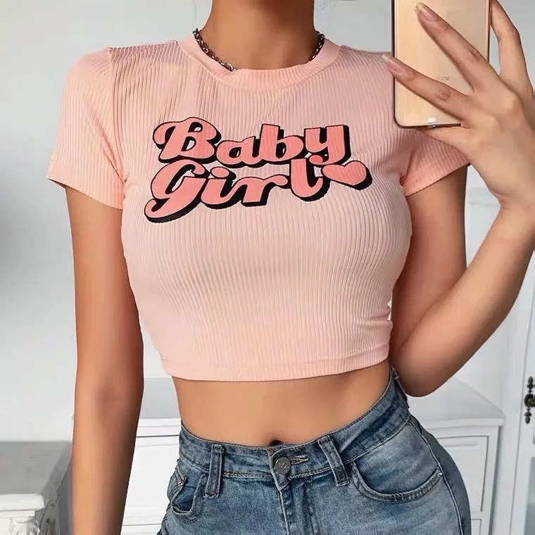 “BABY GIRL” CUTE SHORT T-SHIRT BY70109