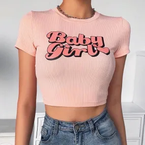 “BABY GIRL” CUTE SHORT T-SHIRT BY70109