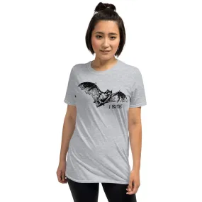 Bat Unisex T-Shirt / I Bite Shirt / Silver Color / White Color