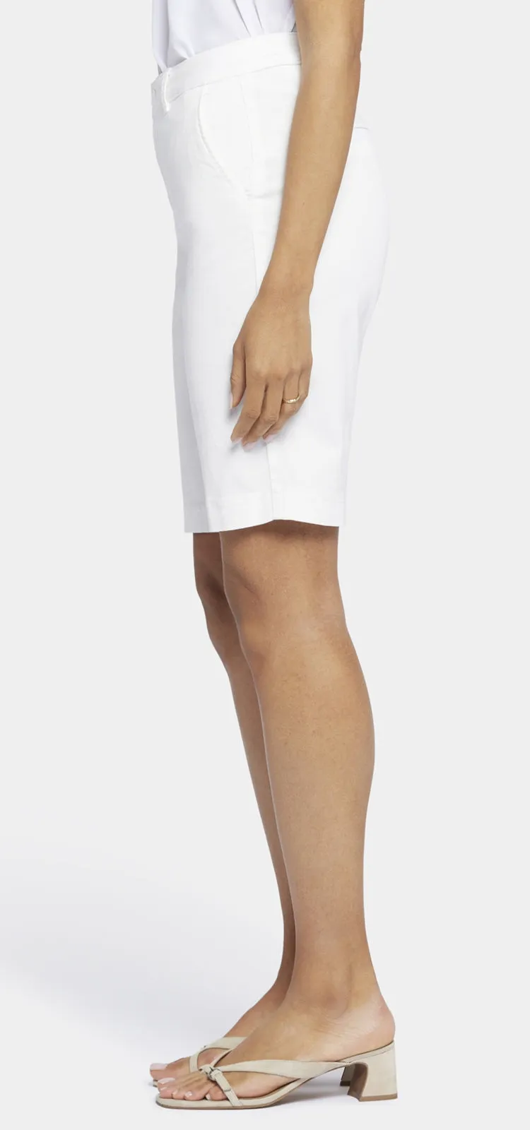 Bermuda Short Wit Stretch Twill | Optic White