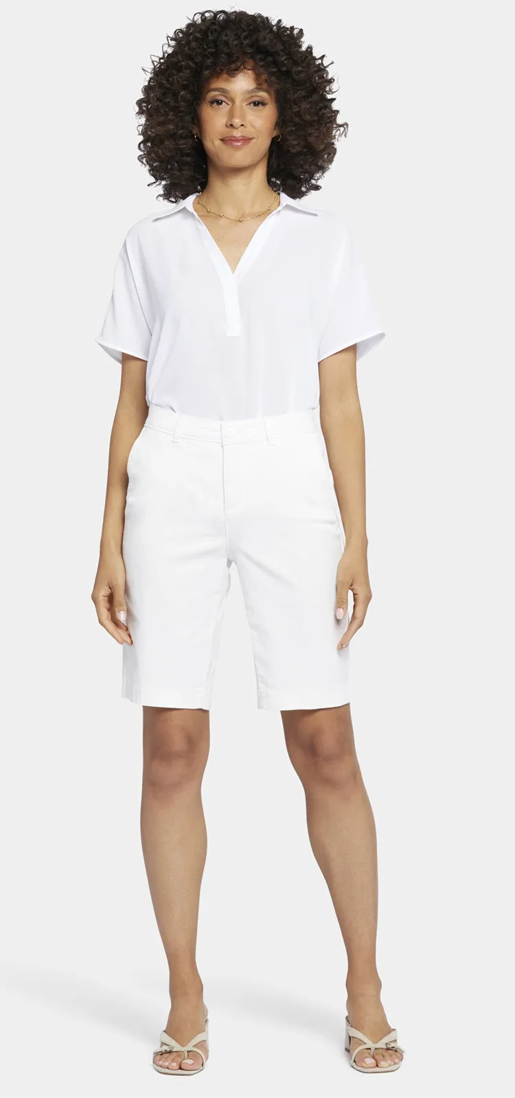 Bermuda Short Wit Stretch Twill | Optic White