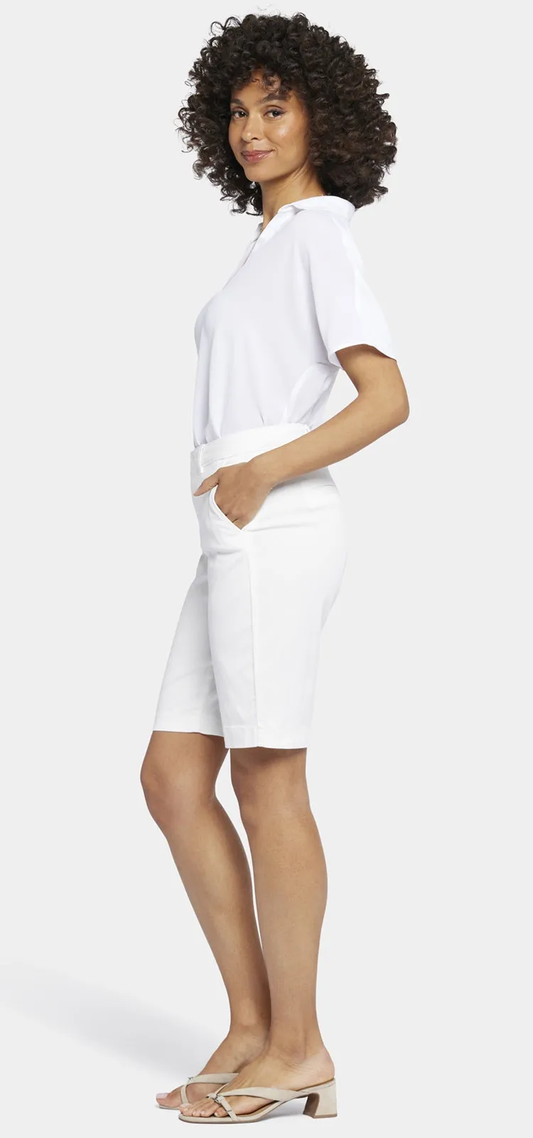 Bermuda Short Wit Stretch Twill | Optic White