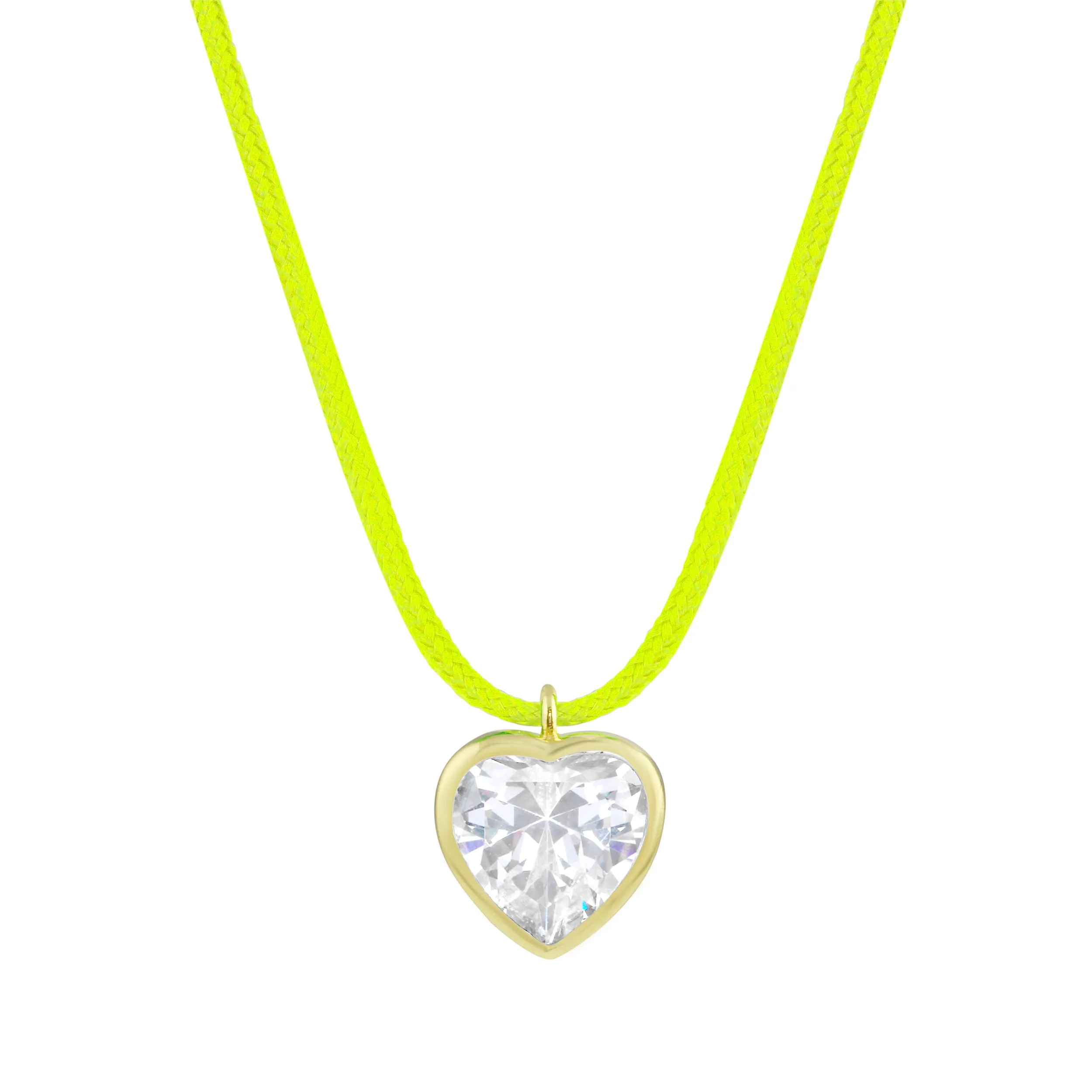 Bezel Heart String Necklace