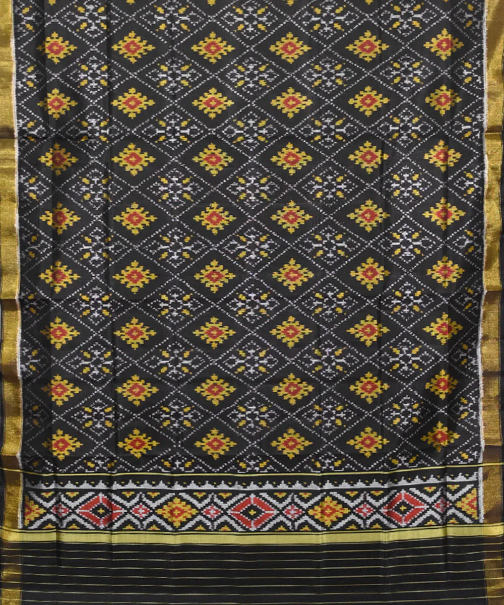 Black mustard handloom silk patola dupatta