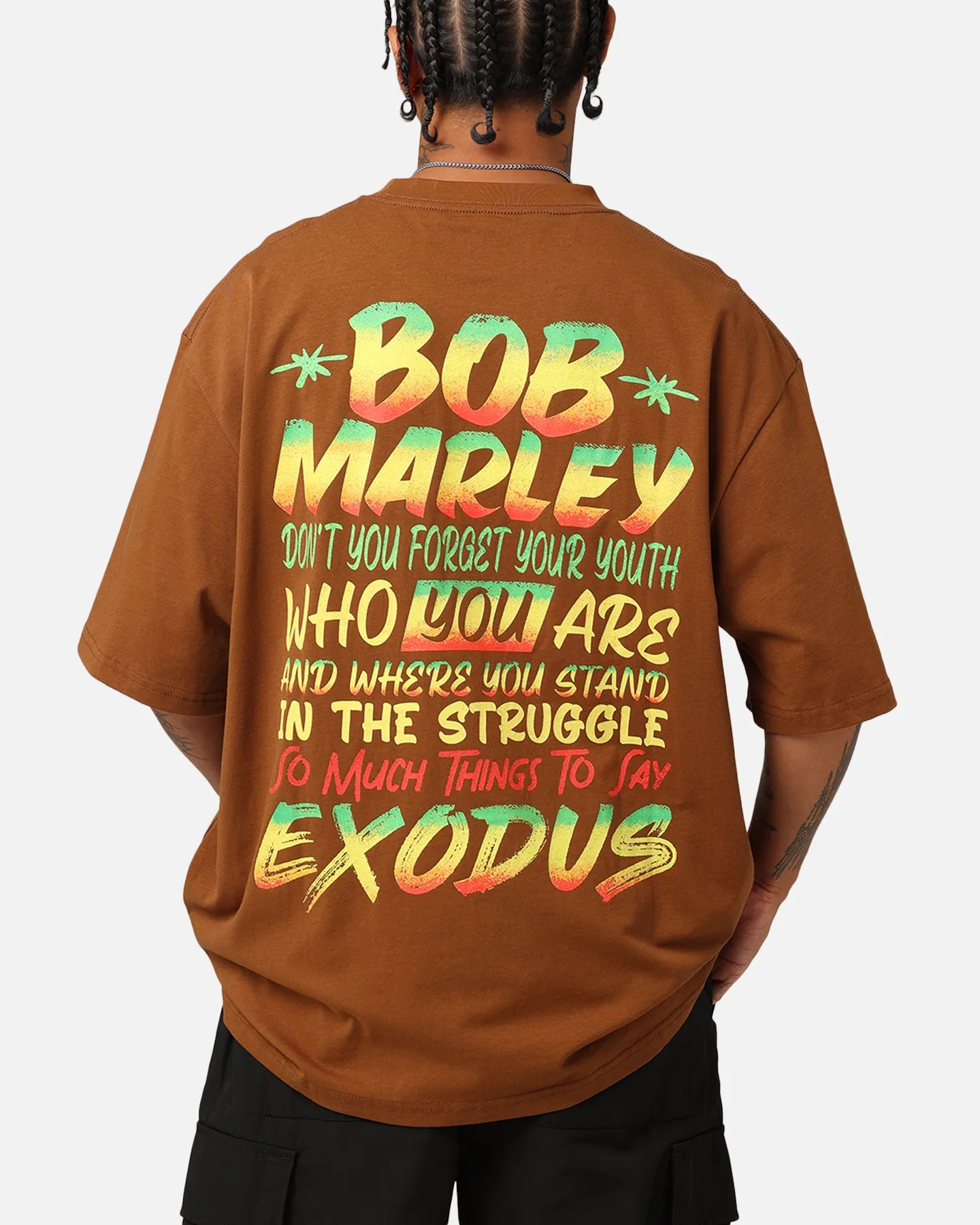 Bob Marley Bob Who You Are Exodus T-Shirt Chocolate