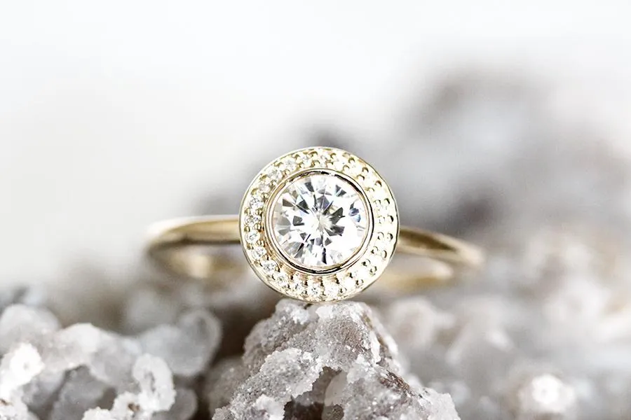 Brie Halo GIA Diamond Ring