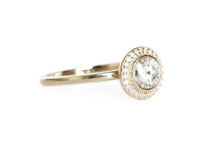 Brie Halo GIA Diamond Ring