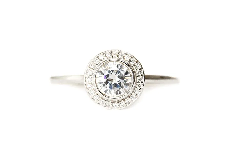 Brie Halo GIA Diamond Ring