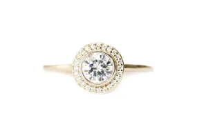 Brie Halo GIA Diamond Ring