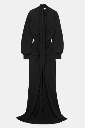 Carved Split Dress in Black