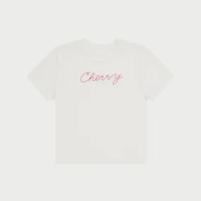 Chain Stitch Baby Tee (Vintage White)