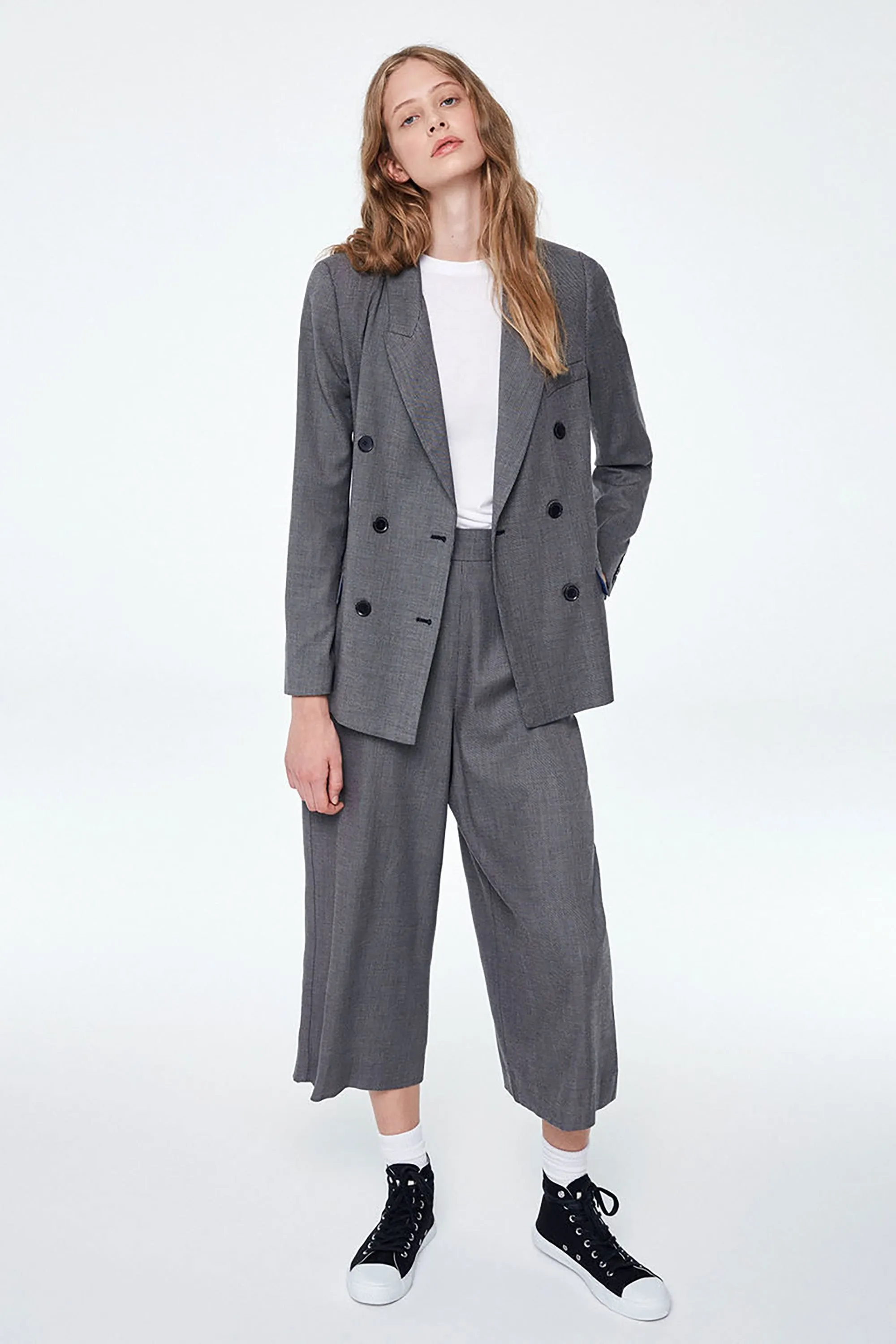 checky blazer grey <br> by ARMEDANGELS