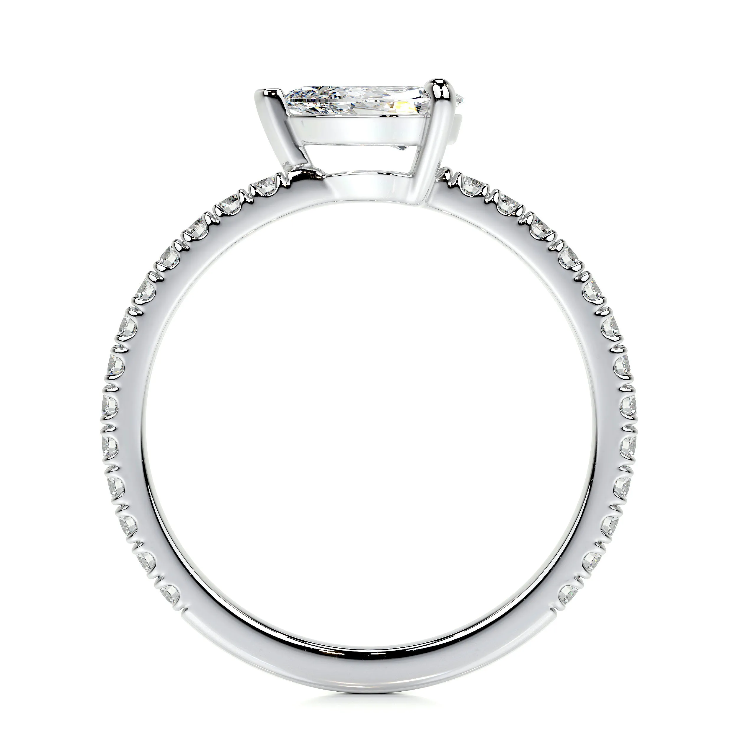 Chloe Pear Lab Grown Stacking Ring   (0.75 Carat) -14K White Gold