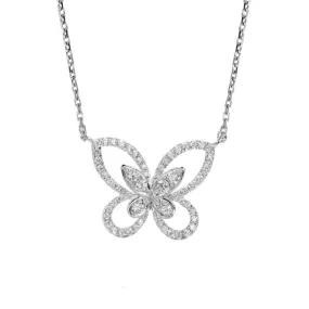 Cutout Butterfly Mini Diamond Necklace [pre order] - SN001