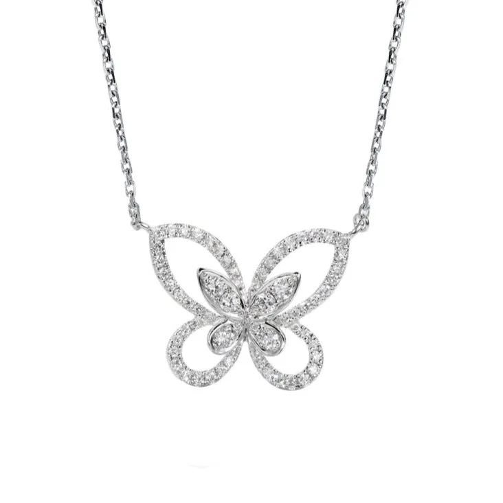 Cutout Butterfly Mini Diamond Necklace [pre order] - SN001