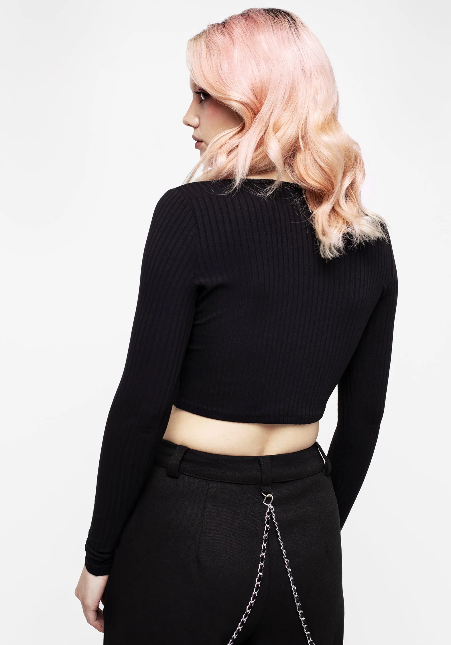 Daimonion Lace Up Crop Top