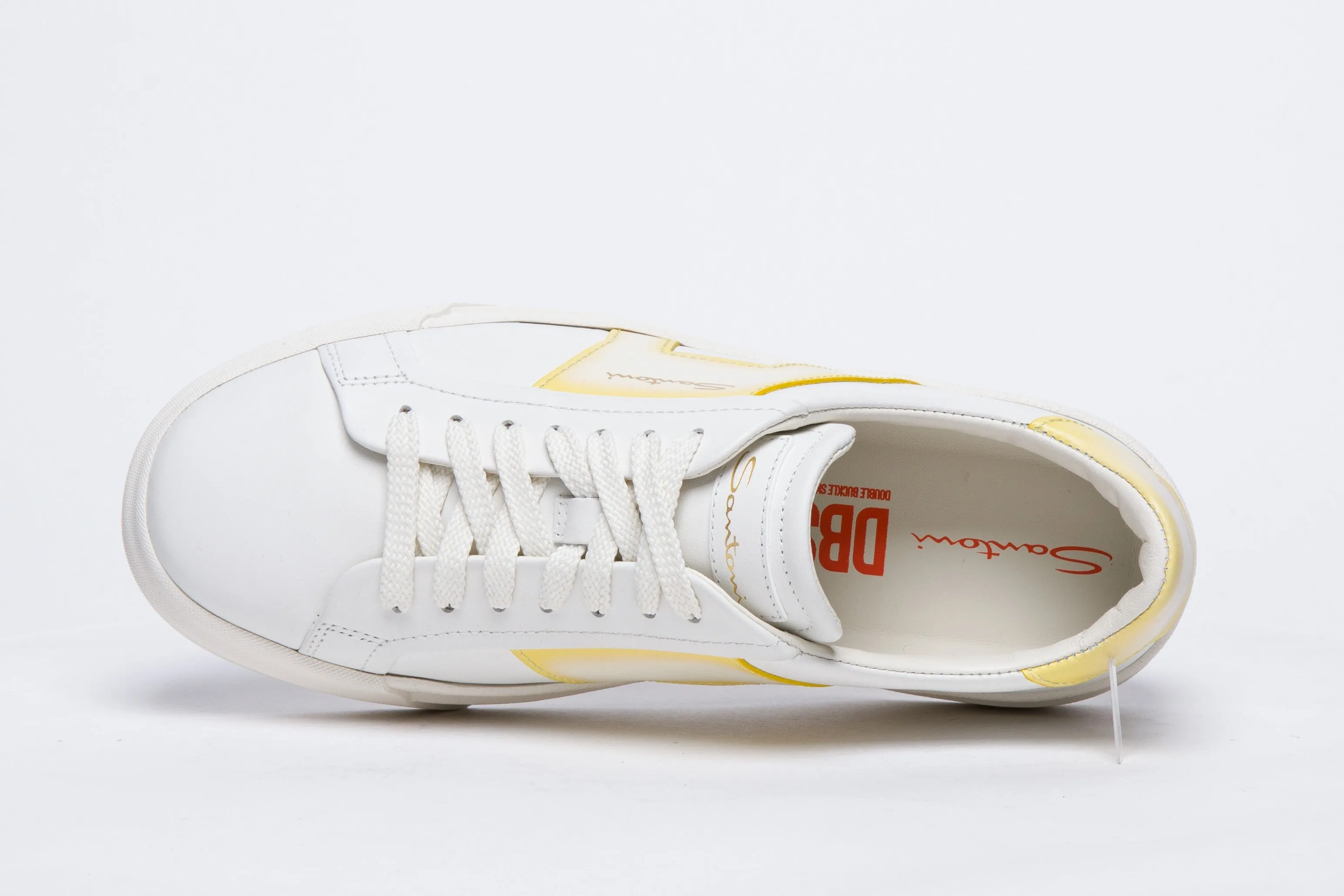 DBS6XAS142 White and yellow sneakers