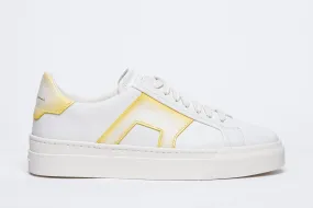 DBS6XAS142 White and yellow sneakers