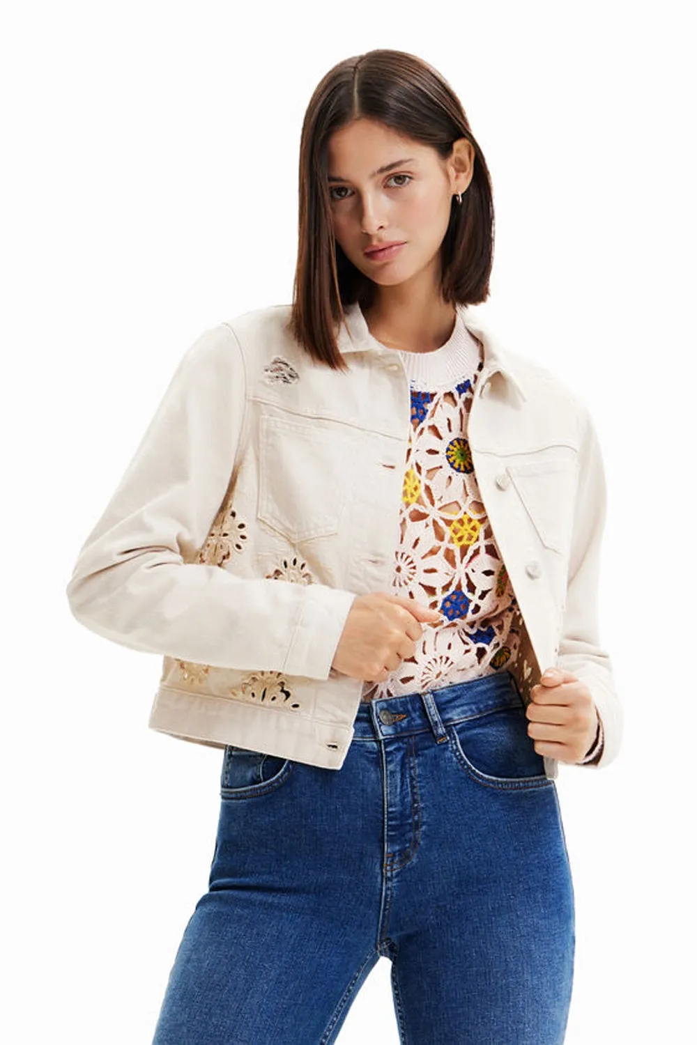 DESIGUAL DIE CUT TRUCKER JACKET