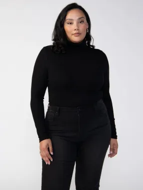 Essential Turtleneck Top Black Inclusive Collection