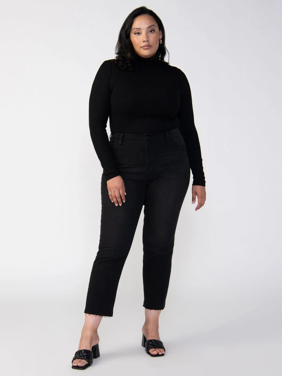 Essential Turtleneck Top Black Inclusive Collection