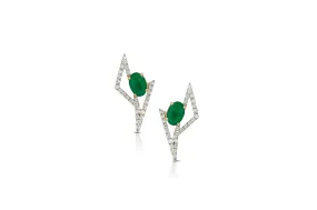 GeoArt DUO TT Mini Emerald Stud Earrings