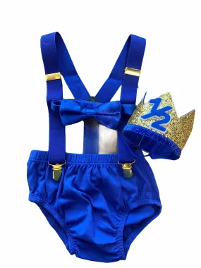 Half Birthday Royal / Gold Cake Smash Outfit