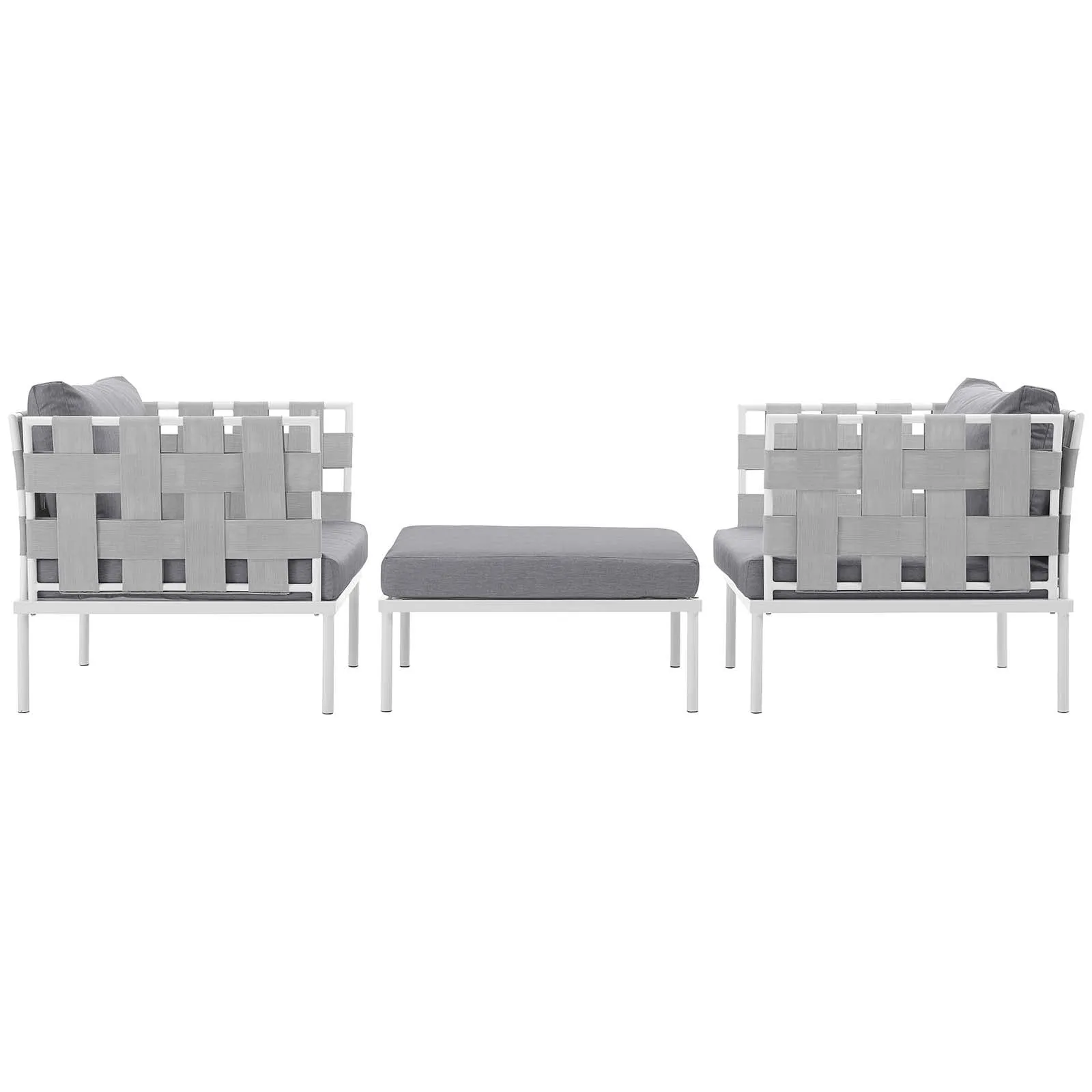 Harmony 3 Piece Outdoor Patio Aluminum Sectional Sofa Set