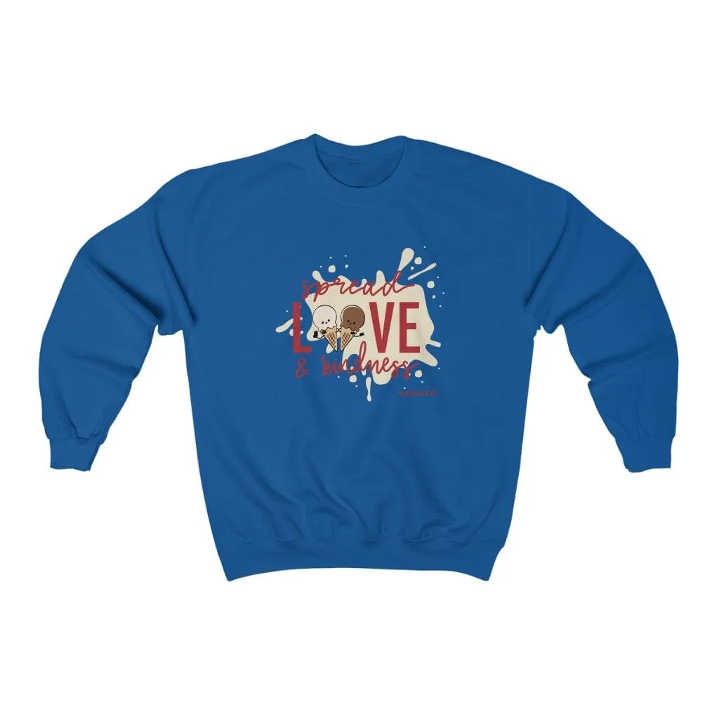 Ice Cream, Love & Kindness - Relaxed Fit Crewneck Sweatshirt