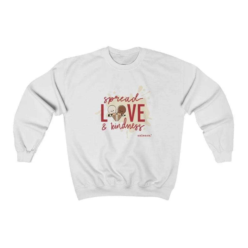 Ice Cream, Love & Kindness - Relaxed Fit Crewneck Sweatshirt